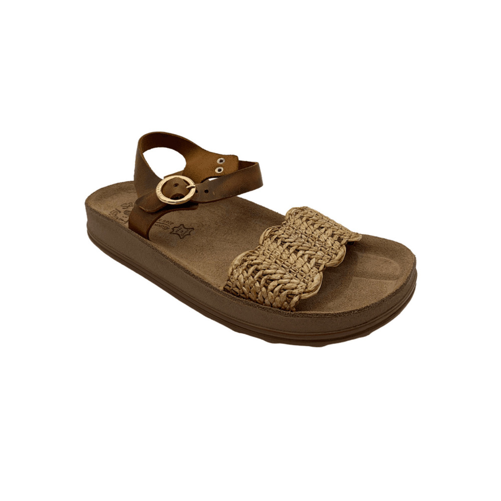 Fantasy Sandals Ankle Strap Wedge Sandals Molly Taupe - Medium
